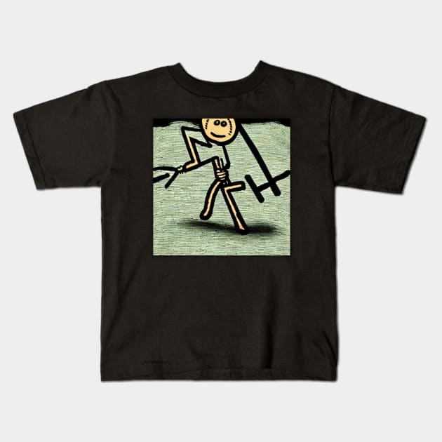 Vintager Stick Figure Kids T-Shirt by Stick Figure103